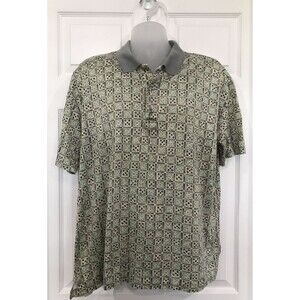 Burma Bibas Mens Soft Mercerized Cotton Polo Shirt Green Gray L